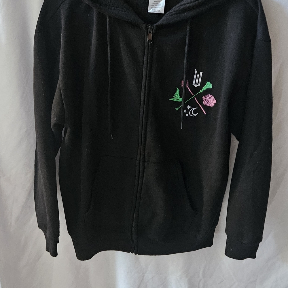Black Hoodie with Colorful Embroidery